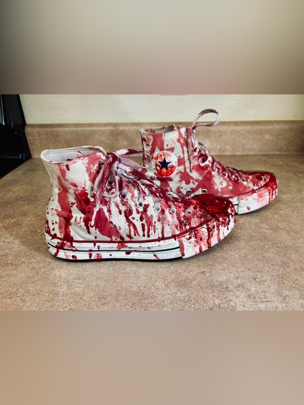 Custom Zombie Converse All Star youth 4.5 Bloody Horror Halloween Costume Shoes